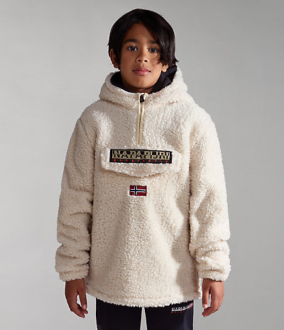 Burgee fleece hoodie halve rits (10-16 JAAR)-